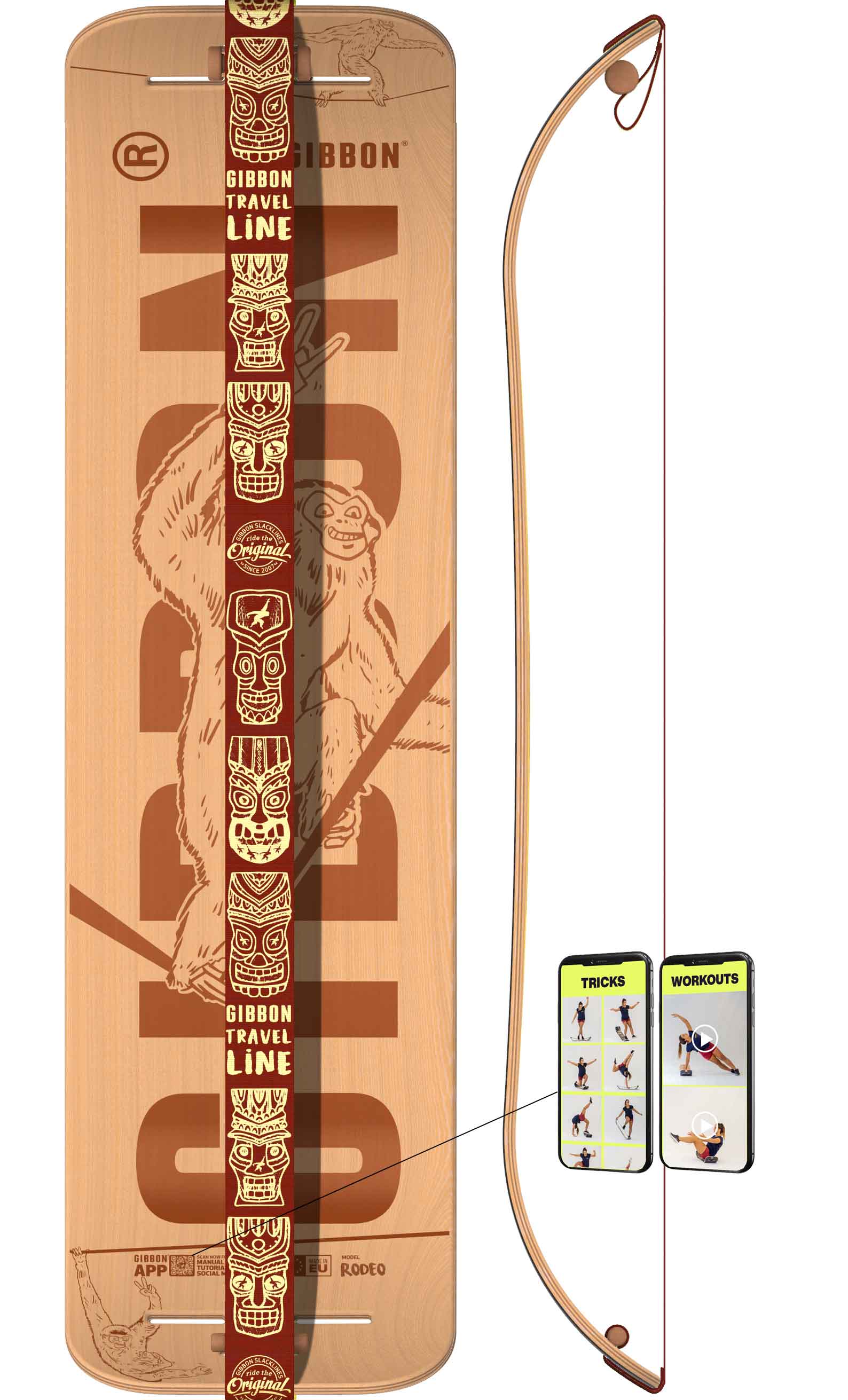Gibbon® Giboard® ROOTS ROCKER TRAVEL Set | Kübler Sport